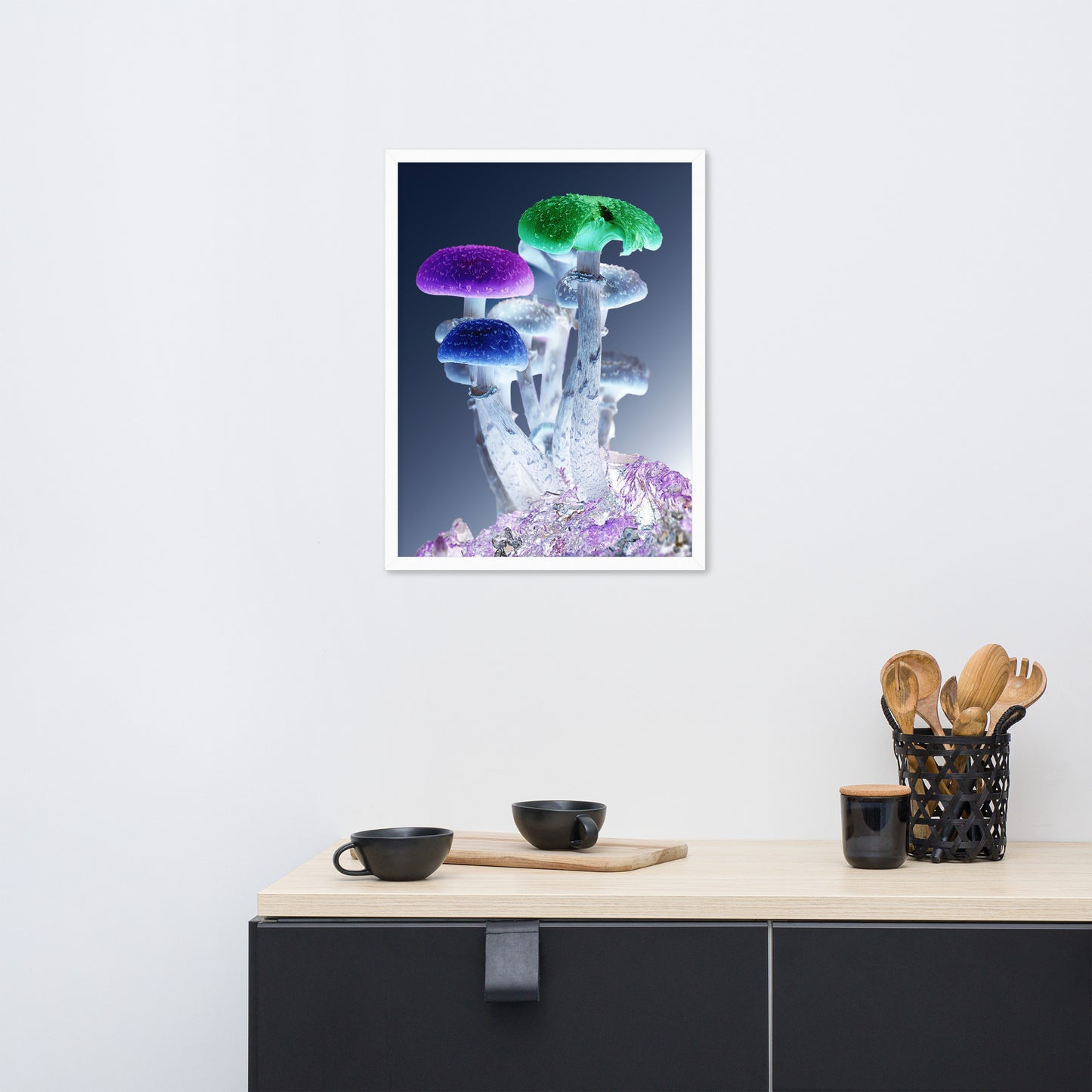 Psilocybe mushroom Framed photo paper poster
