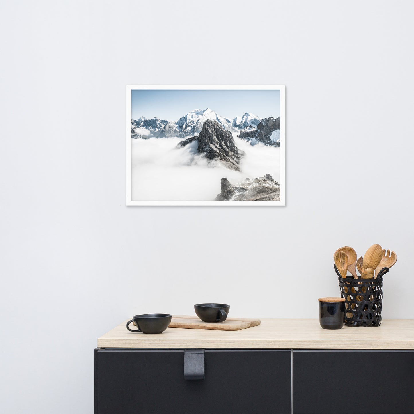 Adelboden and Bunderspitz Peaks in Switzerland Framed Poster - High-Quality Print of Iconic Swiss Mountain Ranges - Perfect for Nature Lovers and Home Decor
