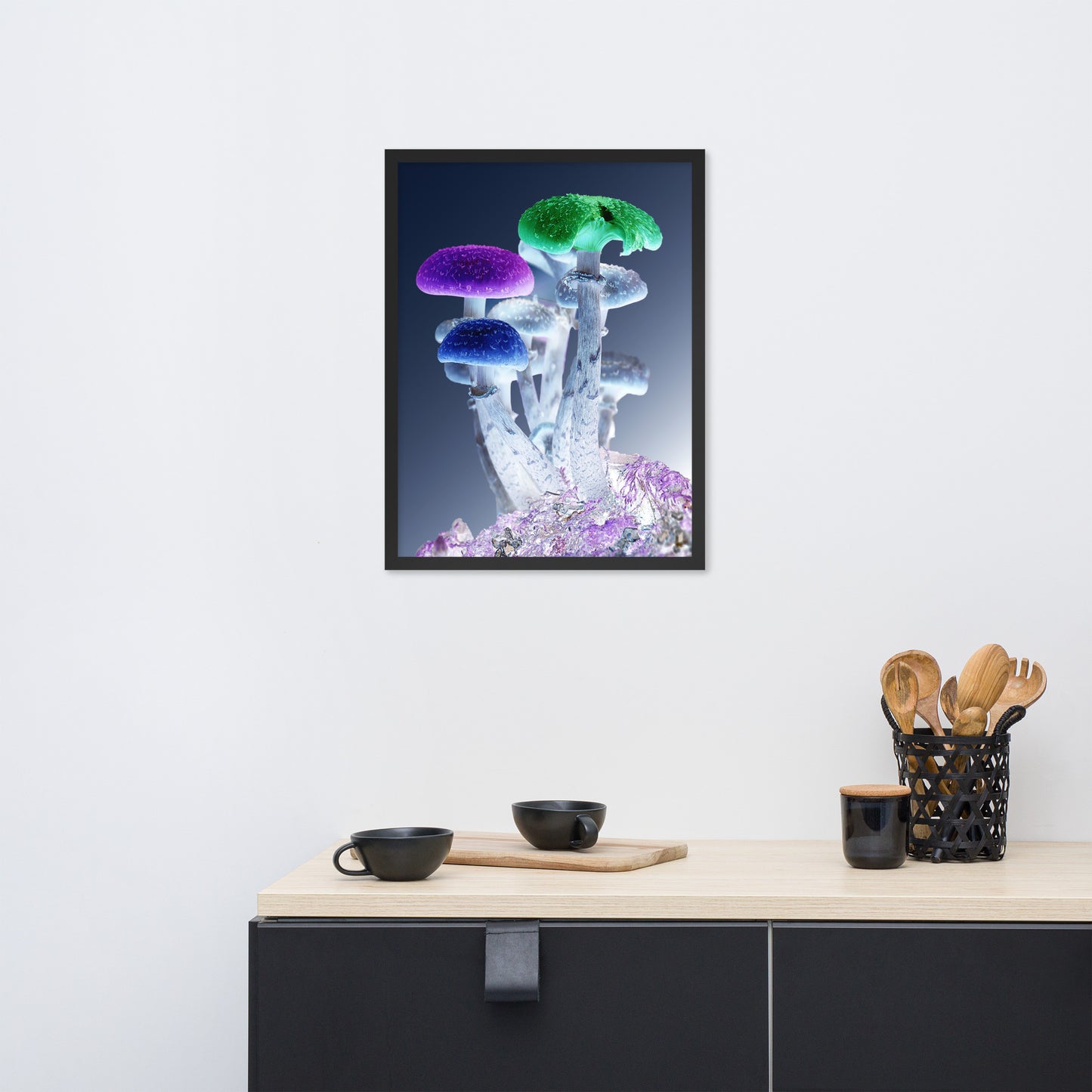 Psilocybe mushroom Framed photo paper poster
