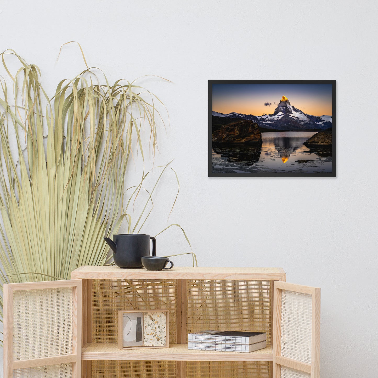 Framed photo paper poster - Matthehorn mountain peak in Switzerland