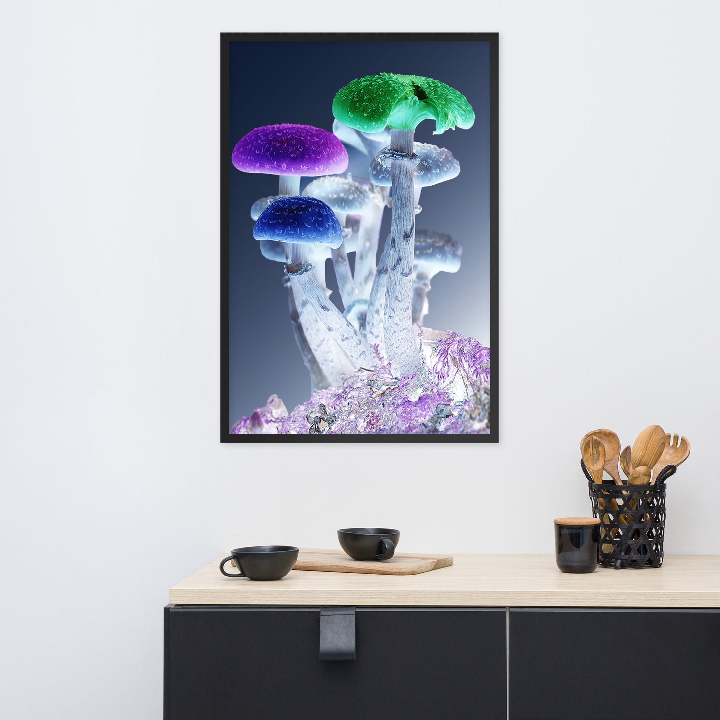 Psilocybe mushroom Framed photo paper poster