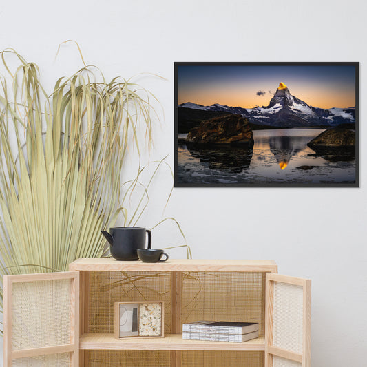 Framed photo paper poster - Matthehorn mountain peak in Switzerland
