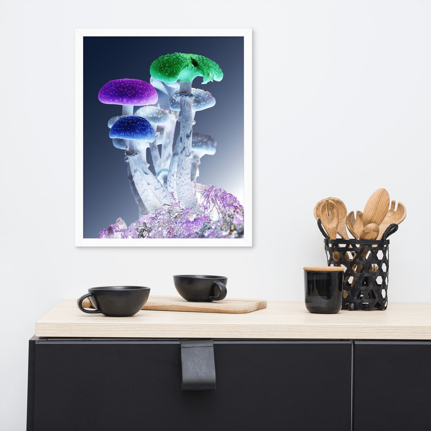 Psilocybe mushroom Framed photo paper poster