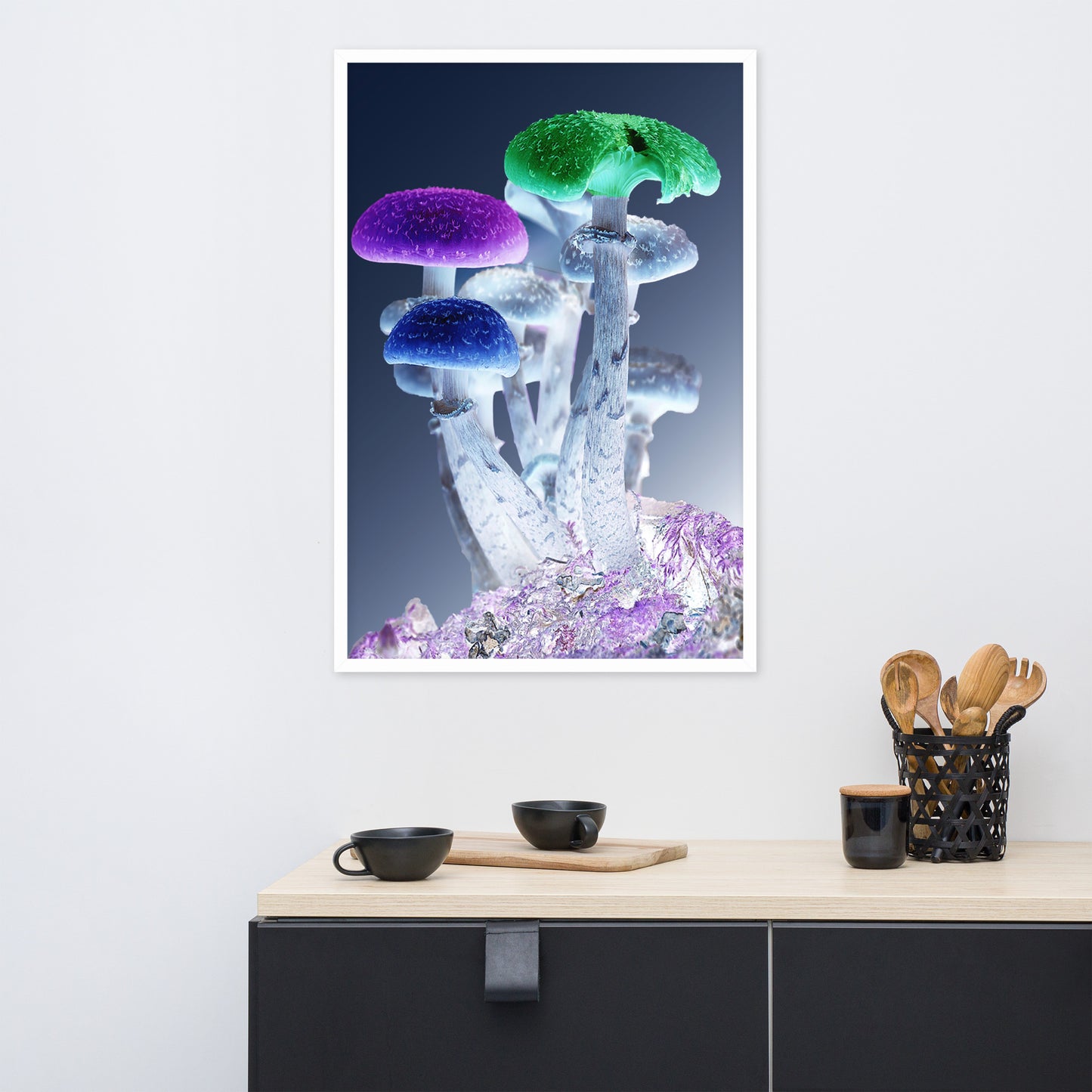 Psilocybe mushroom Framed photo paper poster
