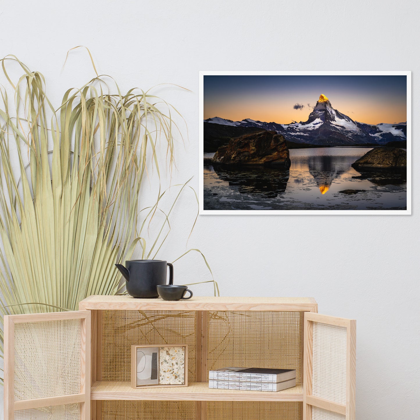 Framed photo paper poster - Matthehorn mountain peak in Switzerland