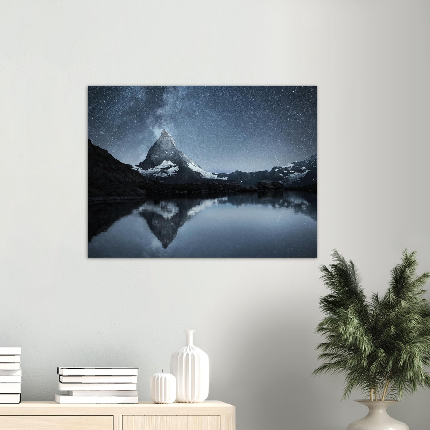 Aluminum Print - Matterhorn Swiss Landscape at night time