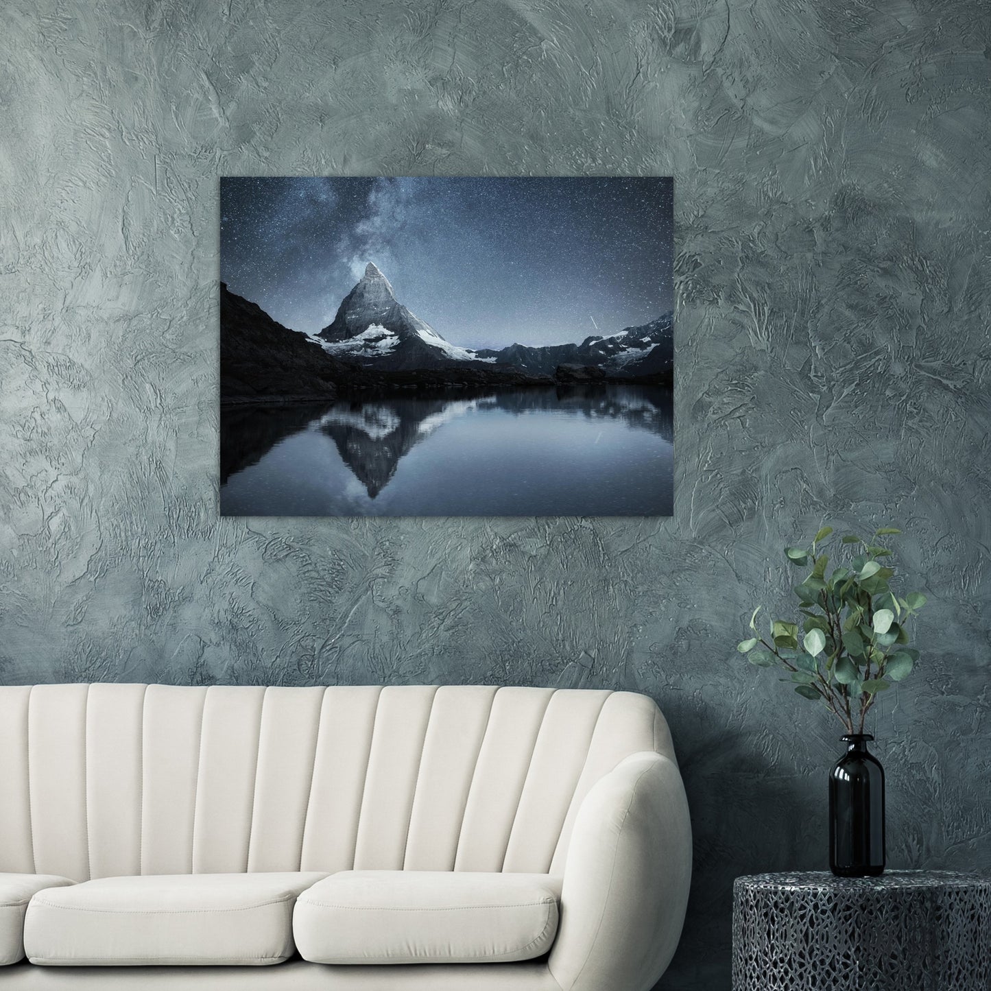 Aluminum Print - Matterhorn Swiss Landscape at night time