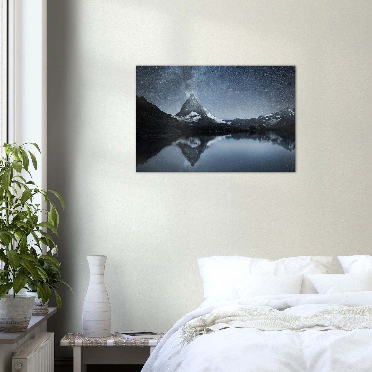 Aluminum Print - Matterhorn Swiss Landscape at night time