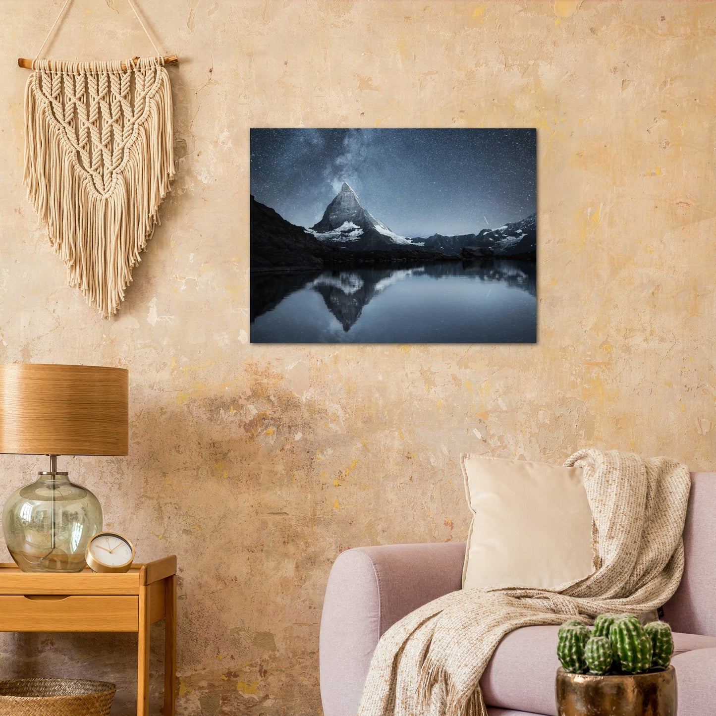 Aluminum Print - Matterhorn Swiss Landscape at night time